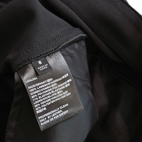 Lafayette 148 Womens Manhattan Pant, Lambskin Front, Stretch Back, Black, Size 8 - Picture 7 of 11